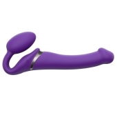 Фиолетовый безремневой вибрострапон Vibrating Bendable Strap-On - size L - Strap-on-me - купить с доставкой в Уфе