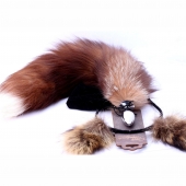 Игровой комплект: серебристая анальная пробка с пушистым хвостом и ободок-ушки - Crazy Handmade - купить с доставкой в Уфе