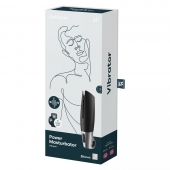 Черный мастурбатор с вибрацией Power Masturbator - Satisfyer - в Уфе купить с доставкой