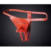 Красные кожаные универсальные трусики со штырьком для насадок - Sitabella - купить с доставкой в Уфе