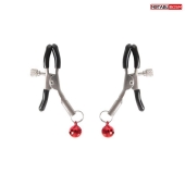 Серебристые зажимы на соски с шариками - Notabu - купить с доставкой в Уфе