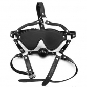 Черная маска-шоры с регулируемыми ремешками и кляпом-шариком - Notabu - купить с доставкой в Уфе