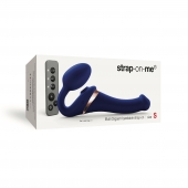 Синий безремневой страпон Multi Orgasm Size S с клиторальной стимуляцией - Strap-on-me - купить с доставкой в Уфе