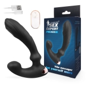 Черный вибромассажер простаты Sex Expert - 14,5 см. - Sex Expert - в Уфе купить с доставкой