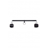 Черная распорка для ног с кожаными манжетами - Pecado - купить с доставкой в Уфе