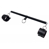 Черная распорка для ног с кожаными манжетами - Pecado - купить с доставкой в Уфе