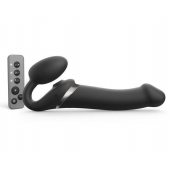 Черный безремневой страпон Multi Orgasm Size L с клиторальной стимуляцией - Strap-on-me - купить с доставкой в Уфе