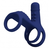Синяя вибронасадка на пенис Vibrating Penis Sling - Baile - в Уфе купить с доставкой