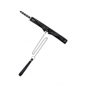 Черный кожаный ошейник-воротник с поводком - Pecado - купить с доставкой в Уфе