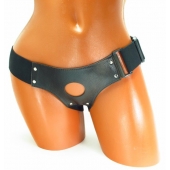 Трусики для страпона коричневого цвета - БДСМ Арсенал - купить с доставкой в Уфе
