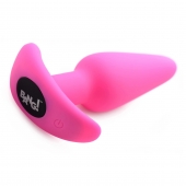 Розовая анальная вибропробка с пультом ДУ 21X Remote Control Vibrating Silicone Butt Plug - 10,4 см. - XR Brands