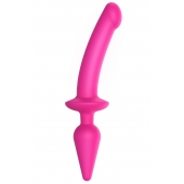 Ярко-розовый двусторонний фаллоимитатор Switch Plug-In Semi-Realistic Size L - Strap-on-me купить с доставкой в интернет-магазине Orgasmix в Уфе Ярко-розовый двусторонний фаллоимитатор Switch Plug-In Semi-Realistic Size L - Strap-on-me
