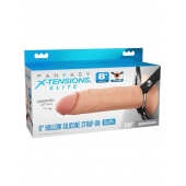 Полый страпон на ремнях 8’’ Hollow Silicone Strap-on - Pipedream - купить с доставкой в Уфе