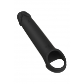 Черная насадка-удлинитель с вибрацией Vibrating Extender With Remote - Dream Toys - в Уфе купить с доставкой