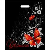 Черный пакет Glamour с вырубной ручкой (38х47 см) - Сима-Ленд - купить с доставкой в Уфе