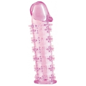 Розовая насадка на пенис с шипами - 12,5 см. - A-toys - в Уфе купить с доставкой