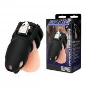 Черная клетка для пениса Silicone Small 2 in Cock Cage With Ball Divider - BlueLine - купить с доставкой в Уфе