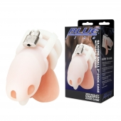 Белая клетка для пениса Silicone Small 2 in Cock Cage With Ball Divider - BlueLine - купить с доставкой в Уфе