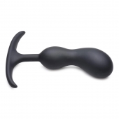 Черный массажер простаты с утяжелителями Premium Silicone Weighted Prostate Plug Medium - 16,3 см. - XR Brands - в Уфе купить с доставкой