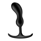 Черный массажер простаты с утяжелителями Premium Silicone Weighted Prostate Plug Medium - 16,3 см. - XR Brands - в Уфе купить с доставкой