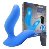 Синий вибромассажер простаты 3,5’’ Remote Control Curve P-spot Massager - 12 см. - Erokay - в Уфе купить с доставкой
