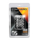 Прозрачная насадка с капельками STAY HARD COCK SLEEVE 05 CLEAR - Blush Novelties - в Уфе купить с доставкой