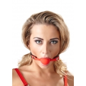 Силиконовый кляп-шар на чёрных ремешках Red Gag silicone - Orion - купить с доставкой в Уфе