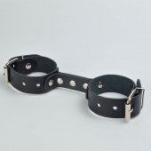 Черные кожаные наручники-фиксатор - Sitabella - купить с доставкой в Уфе