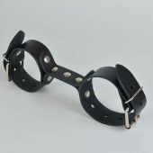 Черные кожаные наручники-фиксатор - Sitabella - купить с доставкой в Уфе