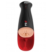 Телесный мастурбатор-вагина в черной колбе с вибрацией Fuck-O-Matic Pro XL - Pipedream - в Уфе купить с доставкой