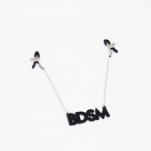 Зажимы на соски с кожаной подвеской BDSM - Crazy Handmade - купить с доставкой в Уфе