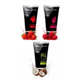 Набор из 3 съедобных лубрикантов JUJU (клубника, малина, кокос) - JuJu - купить с доставкой в Уфе