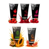 Набор из 5 съедобных лубрикантов JUJU (клубника, малина, тропические фрукты, вишня, грейпфрут) - JuJu - купить с доставкой в Уфе Набор из 5 съедобных лубрикантов JUJU (клубника, малина, тропические фрукты, вишня, грейпфрут) - JuJu - купить с доставкой в Уфе