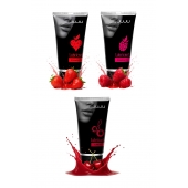 Набор из 3 съедобных лубрикантов JUJU (клубника, малина, вишня) - JuJu - купить с доставкой в Уфе