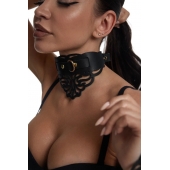 Фигурный чокер с узорами и золотистой фурнитурой - Crazy Handmade - купить с доставкой в Уфе