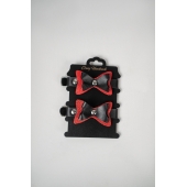 Черно-красные кожаные наручники с бантиками - Crazy Handmade - купить с доставкой в Уфе