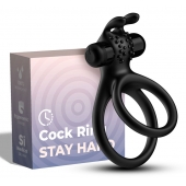 Черное эрекционное виброкольцо с подхватом мошонки Stay Hard - Boys of Toys - в Уфе купить с доставкой