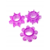 Набор из 3 лиловых эрекционных колец различной формы - Erowoman-Eroman - в Уфе купить с доставкой