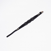 Черный ажурный чокер с золотистой фурнитурой - Crazy Handmade - купить с доставкой в Уфе