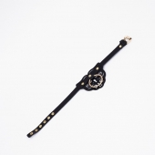 Черный чокер с клепками и золотистой фурнитурой - Crazy Handmade - купить с доставкой в Уфе