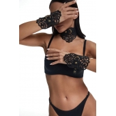 Фигурный набор для БДСМ-игр с узорами и золотистой фурнитурой - Crazy Handmade - купить с доставкой в Уфе