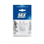 Прозрачное эрекционное кольцо со стимулирующими шариками - Sex Expert - в Уфе купить с доставкой