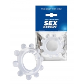 Прозрачное эрекционное кольцо со стимулирующими шариками - Sex Expert - в Уфе купить с доставкой