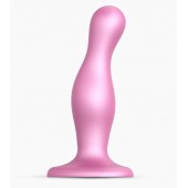 Розовая насадка Strap-On-Me Dildo Plug Curvy size M - Strap-on-me - купить с доставкой в Уфе