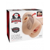 Телесный мастурбатор с вибрацией Double Pounder Vibrating Squeeze Stroker - Pipedream - в Уфе купить с доставкой