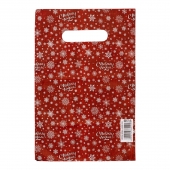 Красный подарочный новогодний пакет с вырубной ручкой (20х30 см) - Сима-Ленд - купить с доставкой в Уфе