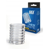 Прозрачная сквозная насадка на пенис с ребрышками - Sex Expert - в Уфе купить с доставкой