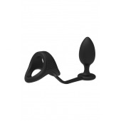 Черное эрекционное кольцо с анальной пробкой Cockstrap With Anal Plug - Dream Toys - в Уфе купить с доставкой