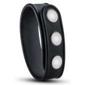 Черное эрекционное кольцо на кнопках - Blush Novelties - в Уфе купить с доставкой