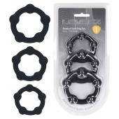 Набор из 3 эрекционных колец Beaded Silicone Cockring Set - Shots Media BV - в Уфе купить с доставкой